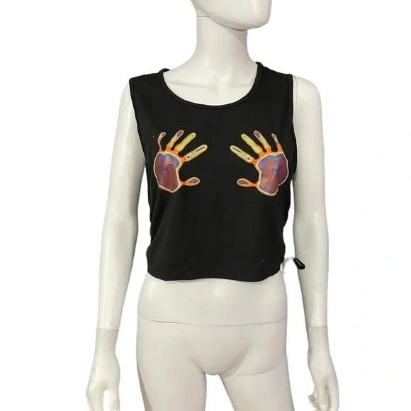 Black Hands Print Tank Top Women's Clothing
New - Picture 2 of 8